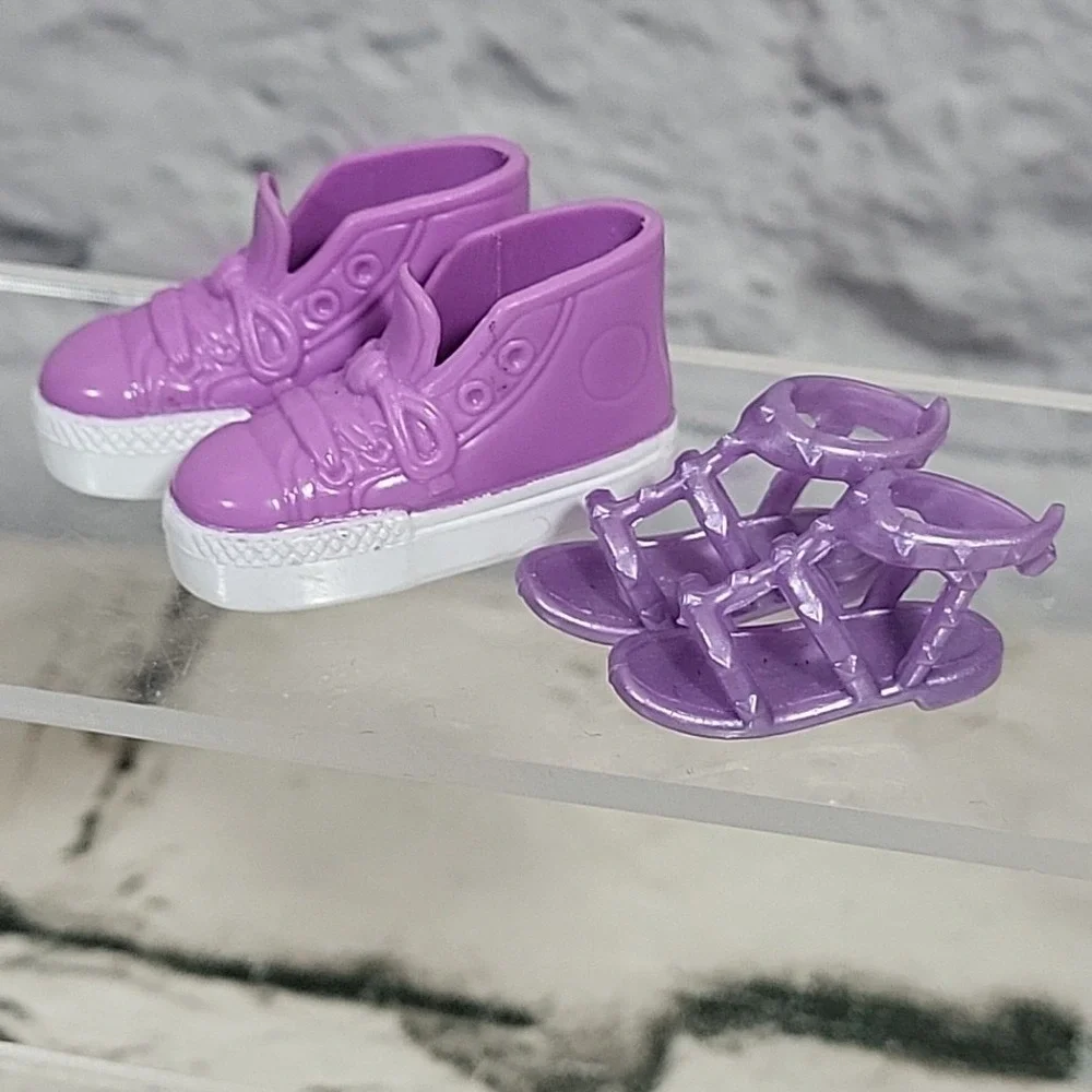 Barbie Doll Clothes Lot‎ Outfits Party Dress Striped Top Shoes Purple Headband